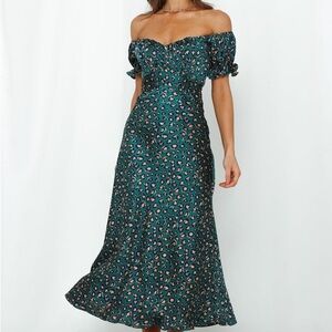 Hello Molly Teal and Animal Print Dress